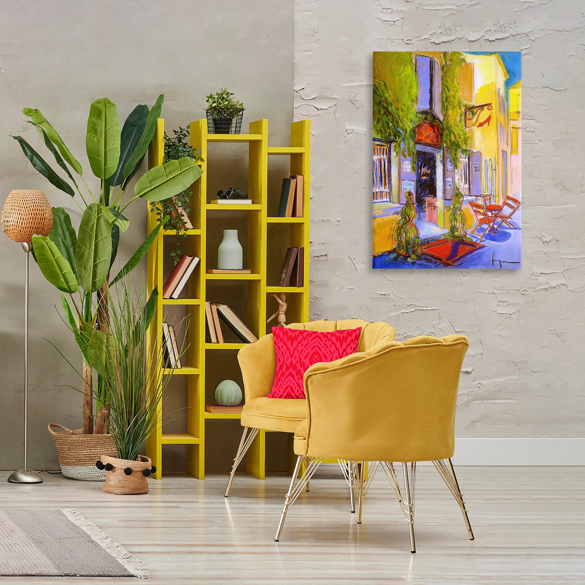 Stupell Industries Traditional Shoe Shop Building Scenic & Cityscapes Painting Wrapped Canvas Art Print Wall Art, 24 x 36