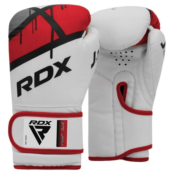RDX Kids Boxing Gloves, 6oz Junior Training Mitts, Maya Hide Leather Ventilated Palm, Muay Thai Sparring MMA Kickboxing, Punch Bag Speed Ball Focus Pads Punching Workout, Youth Games Fun