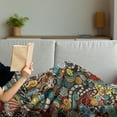 thumbnail image 3 of Hipster Soft Flannel Fleece Throw Blanket, Cinema Items Combined in an Abstract Style Popcorn Movie Reel the End Theatre, Cozy Plush for Indoor and Outdoor Use, 50" x 60", Multicolor, by Ambesonne, 3 of 5