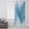 thumbnail image 3 of Navy Blue Ombre Marble Semi Sheer Curtains Drapes for Living Room,Bedroom,French Doors Window 72 Inches Long,Yellow Modern Geometric Abstract Art Rod Pocket Chiffon Curtain Drapery Voile Drape Panel, 3 of 6