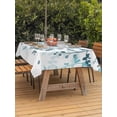 thumbnail image 3 of Outdoor Tablecloth with Umbrella Hole for Patio/Picnic/Party/Camping, Teal Blue Leaves Waterproof Table Cloth Rectangle Table Cover Washable, Summer Botanical (54"x 80"), 3 of 8