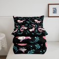 thumbnail image 5 of Manfei Cute Amphibian Axolotl Full Size Comforter Sets,Cartoon Animals Print Bedding Comforter Set,Black Reversible,3-Piece,1 Comforter and 2 Pillowcases, 5 of 7