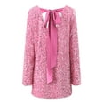 thumbnail image 5 of Riforla Women's Autumn and Winter New Round Neck Long Sleeved Loose Oversized Sequin Short Dress Dresses for Women RD1 XL, 5 of 9