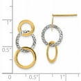 thumbnail image 2 of 14k Two-tone Polished D/C 3-Circle Post Dangle Earrings TL1011, 2 of 2