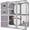 Gray, variant on Catio Outdoor Cat Enclosure Large Cat Enclosure 4 Tiers Outdoor Cat House Connectable with Window,Grey,77" L