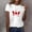 White, variant on HOMBOM Womens Short Sleeve T-Shirts Graphic Tees Summer Maple Leaf Print Dark Gray Casual Tops for Ladies