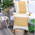 thumbnail image 5 of Throw Pillow Covers With Boho Tassels Mustard Yellow 16x16 inch - Set of 2 / Decorative Living Room Plaid Cushion Covers / Farmhouse Designer Woven Checkered PillowCases/ Modern Accent Cushion Covers, 5 of 10