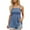 Blue, variant on WRKEKC Womens Cami Tank Tops Solid Color Thin Strap Smocked Waist Ruffled Hem Sleeveless Tank Top for Summer Styling and Casual Gatherings