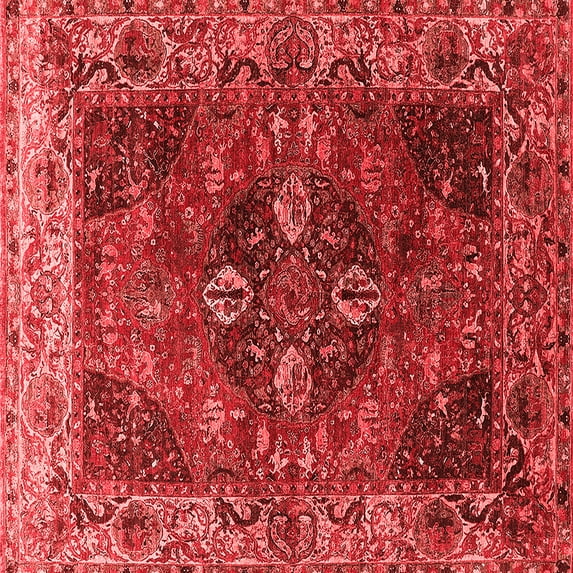 Ahgly Company Indoor Square Oriental Red Industrial Area Rugs, 8' Square