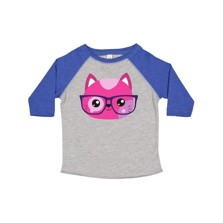 

Inktastic Hipster Cat Cat With Glasses Pink Cat Boys or Girls Toddler T-Shirt