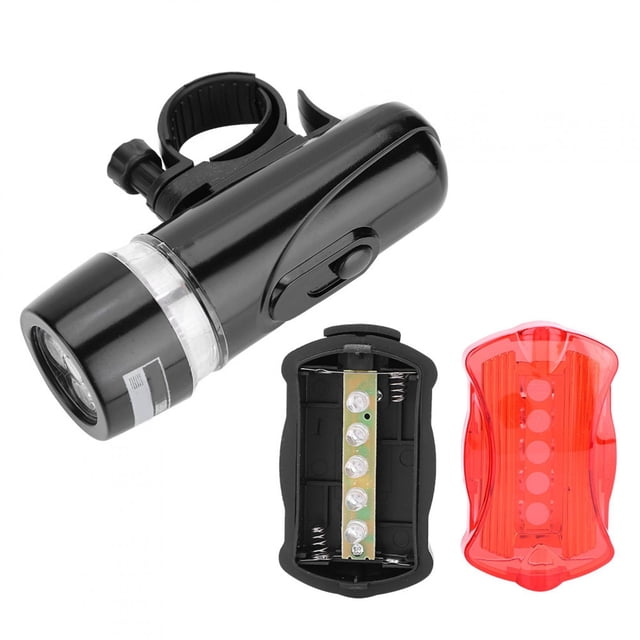 Waterproof 5 LEDs, Front Headlight Rear Light Bike Bicycle Set AccessorySilver