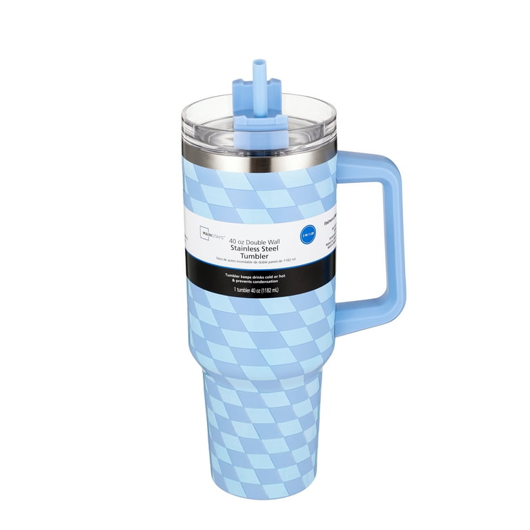 O*K様 極レア DOUBLE WALL TUMBLER AIOT！ ver D Mainstays 40oz Blue Diamond Pattern Tumbler Stainless Steel Double