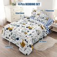 thumbnail image 3 of 4-Pcs Construction Twin Size Boys Bedding Set, Kids Comforter Set for Teens, 3 of 7