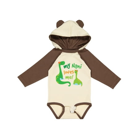 

Inktastic My Nani Loves Me Grandson Dinosaur Boys Long Sleeve Baby Bodysuit