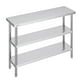 thumbnail image 1 of Mesa de preparación de alimentos de acero inoxidable VEVOR, 14 x 48 x 34 pulgadas, mesa de trabajo de cocina comercial, con 2 estantes inferiores ajustables, mesa de preparación resistente, 1 of 9