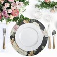 thumbnail image 4 of Roses Floral Round Placemat Set of 1, Non-Slip Heat Resistant & Waterproof Plate Pads for Dinner Table Table Placemats, 15.4 in Home Decor Gifts, 4 of 6