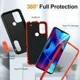 thumbnail image 2 of Allytech Rugged Case Compatible with Motorola G Pure with Hidden Kickstand, [Military Grade Drop Protection] Soft TPU Hard PC Bumper Non-Slip Shockproof Full Protective Case, Black+Orange, 2 of 7