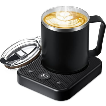 Natubeau Coffee Mug Warmer Set, Black 16 fl oz Self Heating Mug, 3 Temperature Control Smart Mug Warmer, Heated Coffee Cup Warmer
