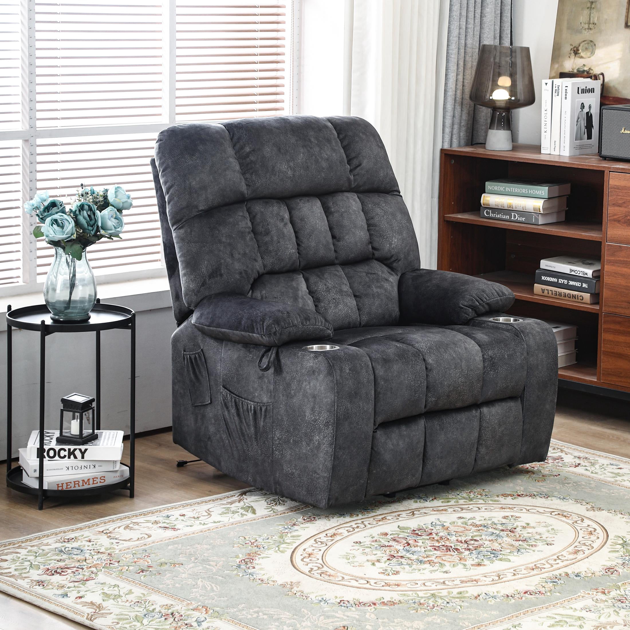 LEGAHOME Large Power Lift Recliner, Wide Seat Lift Chair for Big and Tall, Fabric Reclining Sofa with Heat and Massage, Gray