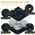 thumbnail image 3 of Ludlz Ice Cube Mold Non Stick Easy Demoulding Reusable Food Grade 4 Grids Silicone Ice Ball Maker Mold Home Supply, 3 of 7