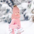 thumbnail image 2 of GRNSHTS Kids Hat Scarf Gloves Set, 3PCS Kids Winter Beanie Hat Scarf Gloves Set with Knit Thick Warm Fleece Lined for 1-6 Years Old (Pink), 2 of 14