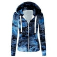 thumbnail image 2 of VEKDONE Tie-Dye Hoodies Jackets for Women Rainbow Print Sweatshirts Coats Plus Size Lightweight Thin Fleece Jacket Soft Drawstring Hooded Coat with Pockets Fall Fashion Clothes, 2 of 3