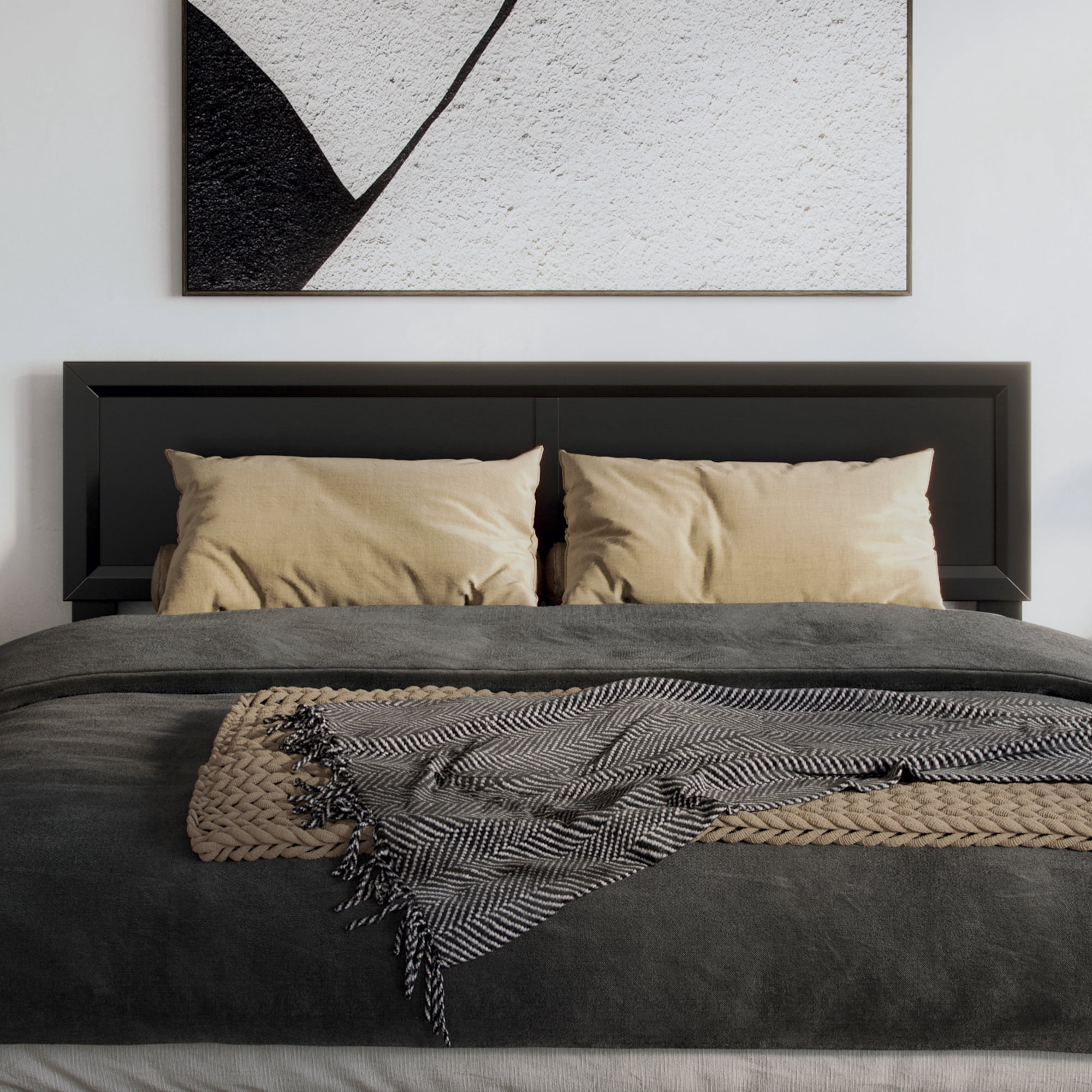 Sophia Queen Solid Wood Headboard in Black