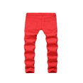 thumbnail image 3 of Men Ripped Skinny Jeans Zipper Destroyed Denim Pencil Pants, 3 of 6