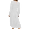 thumbnail image 3 of LUXUR Robes Maxi à Manches Longues pour Femmes Décontractées de Soirée Robe Ligne A Blanche TG, 3 of 3