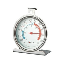 Taylor Large Dial Kitchen Refrigerator and Freezer Kitchen Thermometer, 3 Inch Dial,Silver