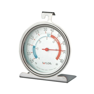 Taylor Large Dial Kitchen Refrigerator and Freezer Kitchen Thermometer, 3 Inch Dial,Silver