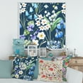 thumbnail image 2 of Designart 'Blue and White Spring Flowers On Dark Blue' Traditional Framed Canvas Wall Art Print, 2 of 5