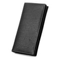 thumbnail image 2 of MONHINTY Men's Genuine Leather Multi-Card Long Bifold Wallet For Checkbook Black, 2 of 4