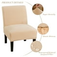 thumbnail image 2 of CJC Armless Accent Chair Covers Stretch Couch Slipcovers Removable Furniture Protector Covers for Home Hotel, Beige, 2 of 9
