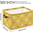 thumbnail image 4 of Coolnut Mardi Gras Storage Basket Foldable Storage Bin, Canvas Rectangular Storage Basket with Leather Handles for Home Closet & Office Decor Gifts, 4 of 7