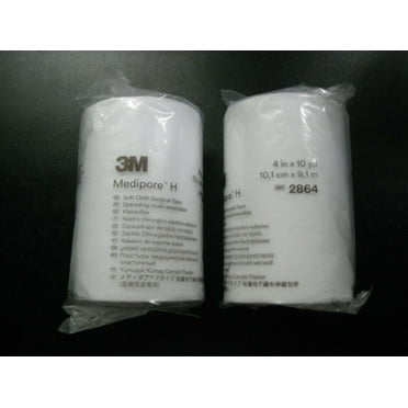3M Medipore H 2864 Soft Cloth Surgical Tape 4 x 10 yards (Set of 2 Rolls)