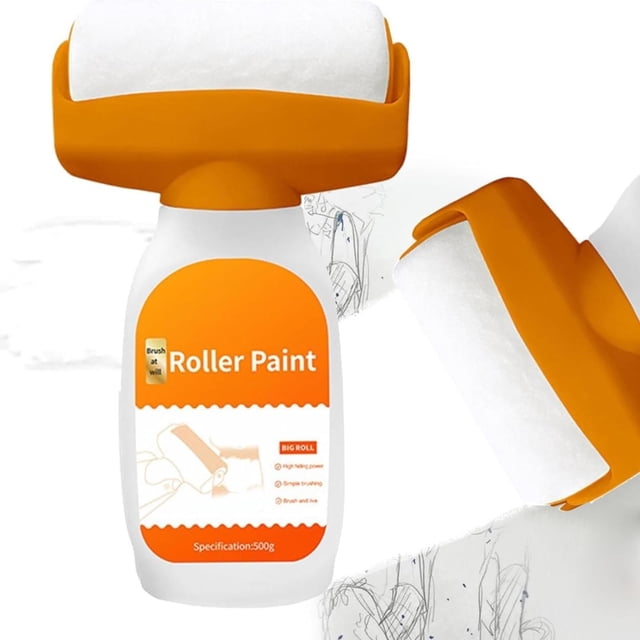 Cqxid Repair Agent Under $15 Wall Roller Paint 2 In 1 Roller Brush Wall Tool Wall Rolling Brush Roller Wall Paint Paste Portable Wall Paint Tool For Repairing Latex Paint Wall 500ml