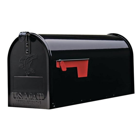 Special Lite Products Standard Textured Black Galvanized Steel Curbside Mailbox, Rust Resistant Powder Coated Finish