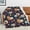 Pumpkins Leaves 1, variant on Fleece Throw Blankets, Fall Decor Throw Blanket with Pumpkins Leaves on Blue Background for Couch Sofa Bed, Luxury Soft Lightweight Fuzzy Cozy Flannel Blanket Autumn Decor 50" x 60"