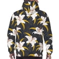 thumbnail image 7 of Naloa Lilies Flowers Men's Casual Hooded Collar Drawstring Hoodies Pullover Sweatshirts Casual Long Sleeve Shirts-4X-Large, 7 of 7