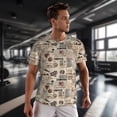 thumbnail image 3 of Wukai Abstract Coffee Print Men's Short-Sleeved Mesh T-Shirt,Quick-Dry Short Sleeve Workout T-Shirt-5X-Large, 3 of 8