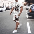 thumbnail image 2 of Nueva camiseta de manga corta + pantalón corto con estampado 3D de grafiti de animales para hombre de verano, traje deportivo informal, 2 of 4