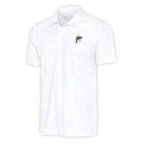 Men's Antigua White Miami Dolphins Team Logo Throwback Tribute Polo