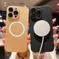 thumbnail image 5 of Compatible with iPhone 14 Pro Max Magnetic Case, Ultra Slim Frosted Hard PC Back with HD Camera Lens Cover Designed, Compatible with MagSafe for Men Women Girls - Gold, 5 of 9