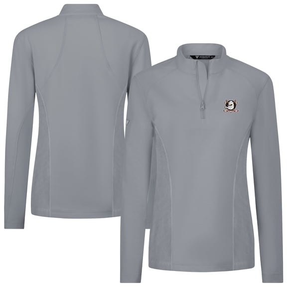 Women's Levelwear  Gray Anaheim Ducks  Upright Quarter-Zip Pullover