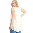 thumbnail image 3 of Pastel by Vivienne Women's Sleeveless A-Line Tunic Plus Size Ivory XX-Large, 3 of 4