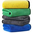 thumbnail image 2 of NATIONAL STANDARD Professional Grade Premium Microfiber Towels, Blue (12 Inch x 12 Inch) - Safe for Car Wash, Home Cleaning & Pet Drying Cloths (Blue/Grey, 3), 2 of 8