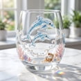 thumbnail image 3 of SLYNSHome Underwater Sea Animal Print Stemless Wine Glass, Tropical Ocean Themed Clear Tumbler, Octopus Pattern Cocktail Cup For Summer Table Decor & Holiday Gift, 3 of 5