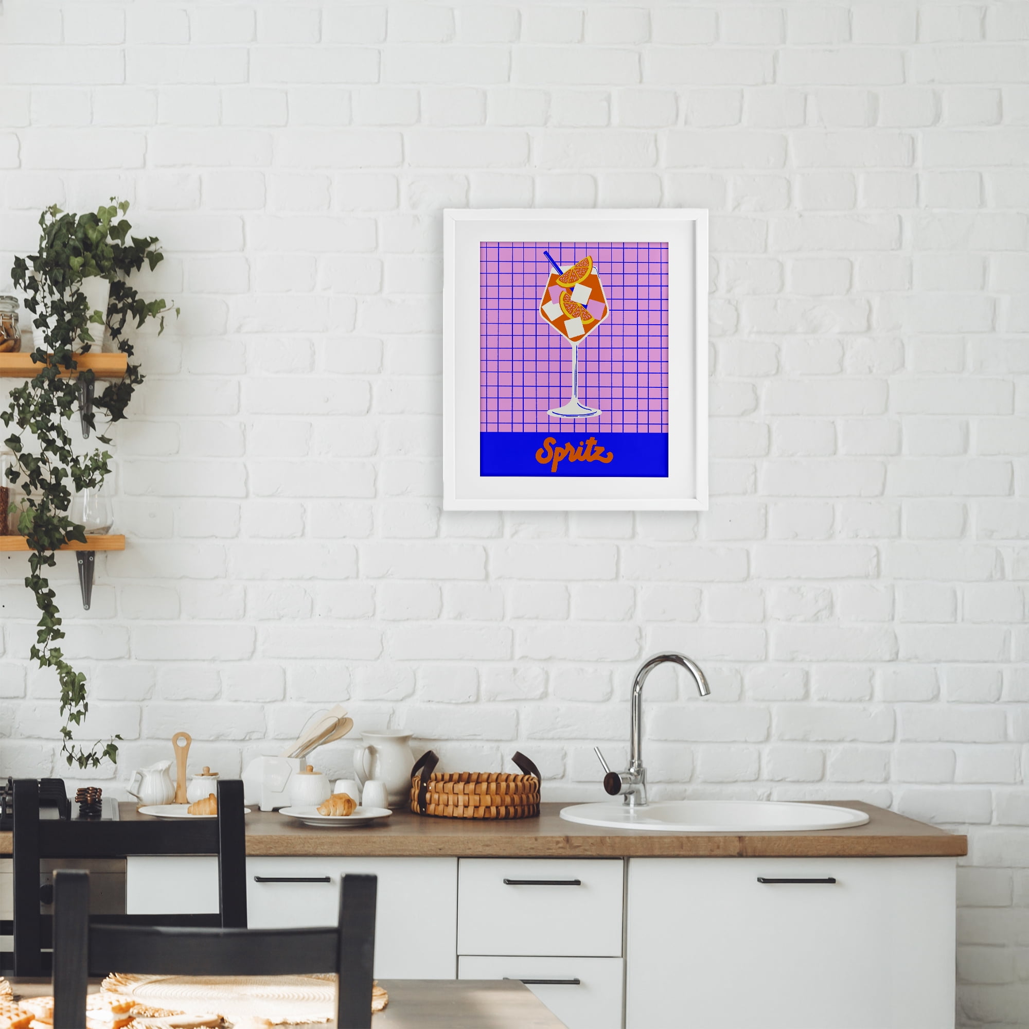 Stupell Industries Colorful Summer Spritz Drink White Framed Print Under Glass, design by Indira Prieto | IndySign