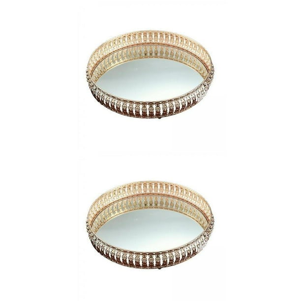Bandeja Organizadora de Cosméticos de Hierro de cristal Sunnimix Bandeja de almacenamiento de cristal